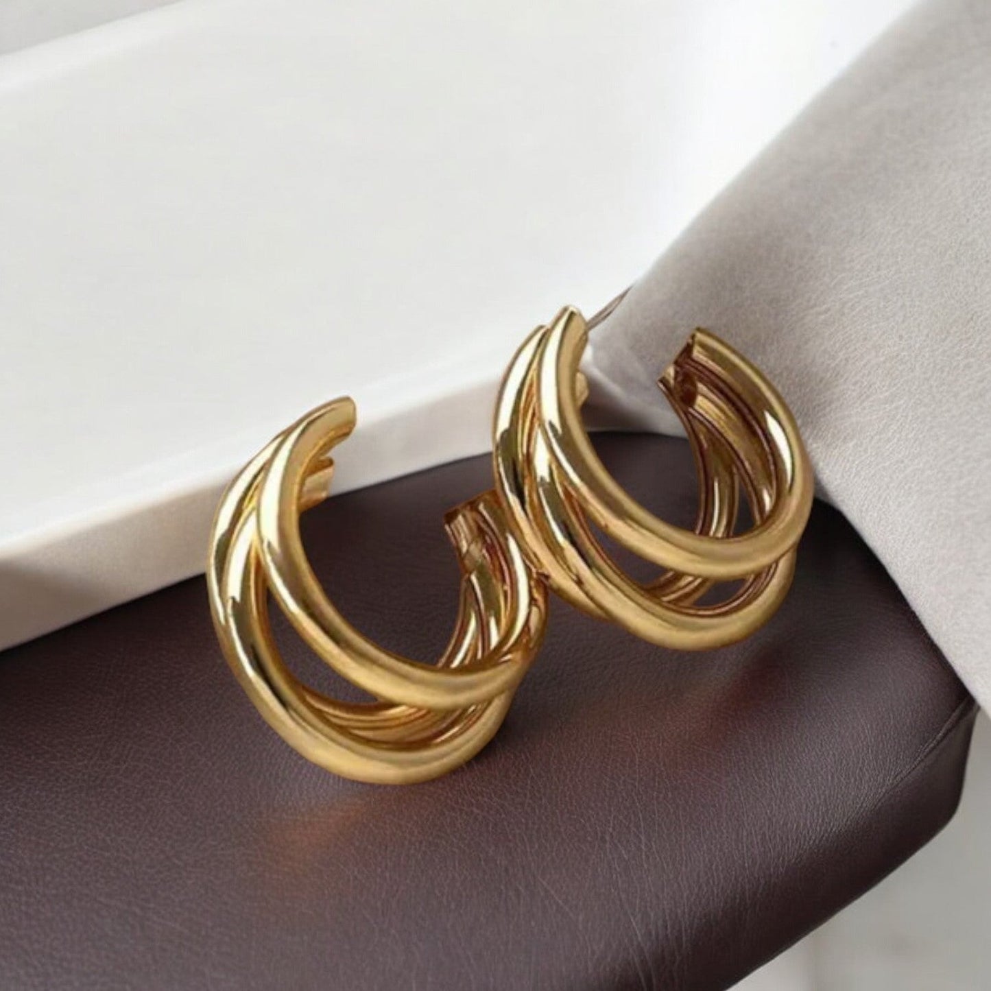 Turn Him On Golden Hoops Earring — Buy Any 5 for Rs. 599