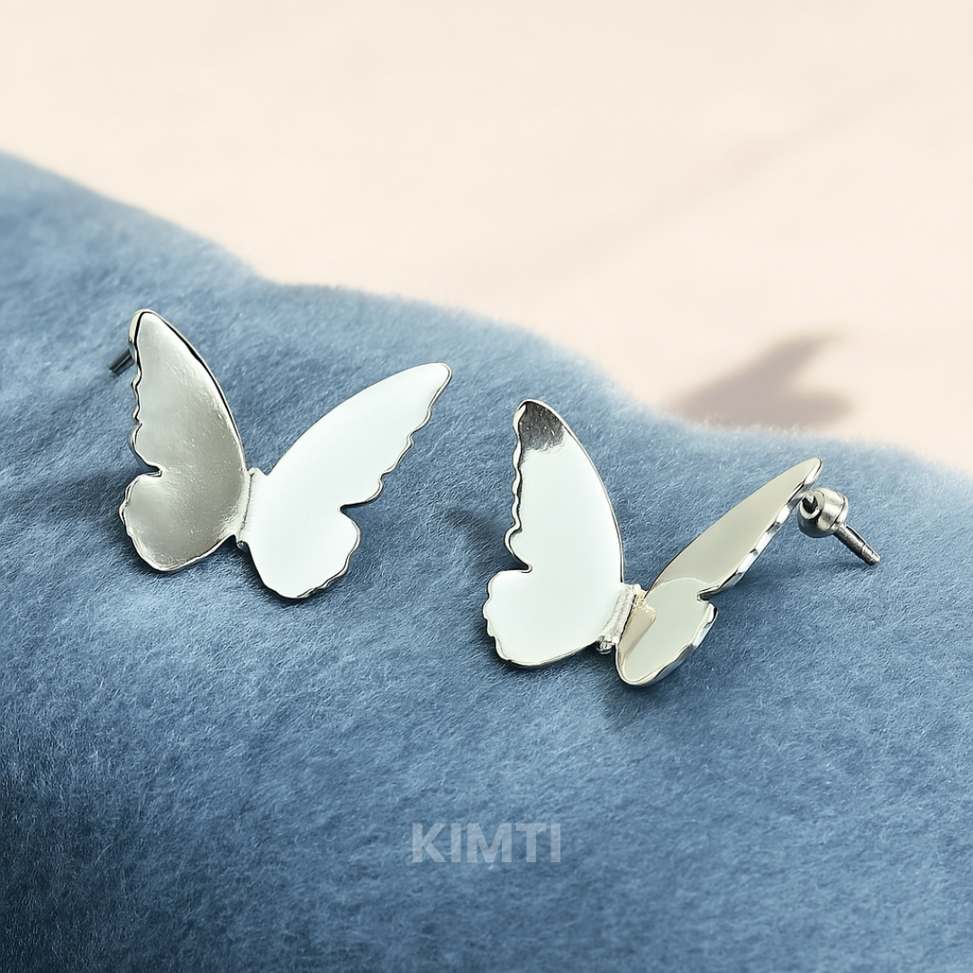 Silver Butterfly Stud Earring