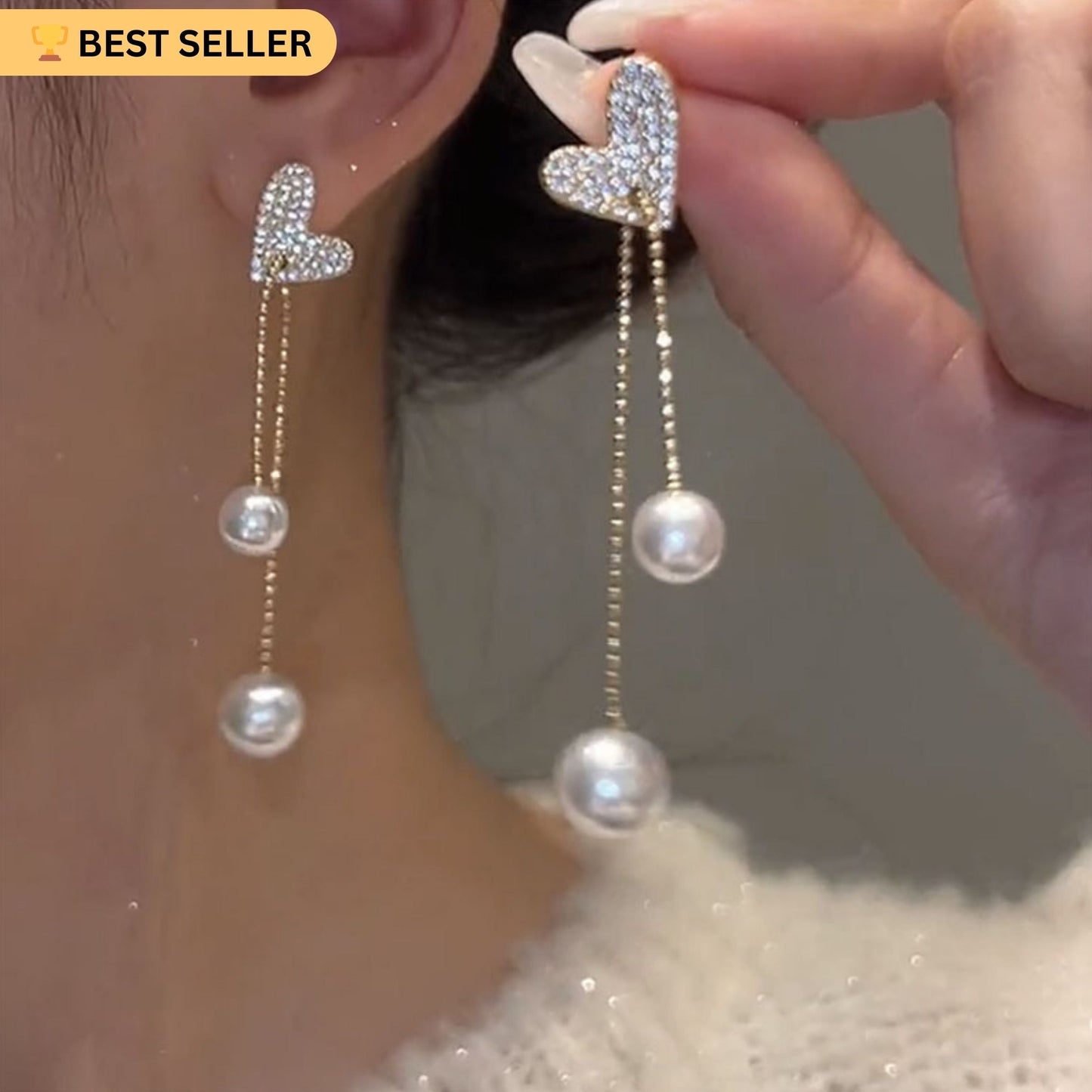 A Star Is Born Silver Heart Dangler Earring