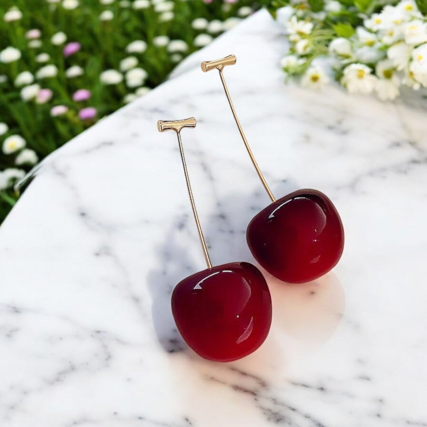 Cherry Blossom Red Drop Earring