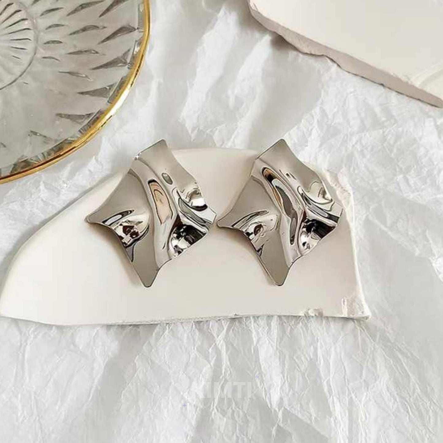 Silver Colour Big Stud Earring