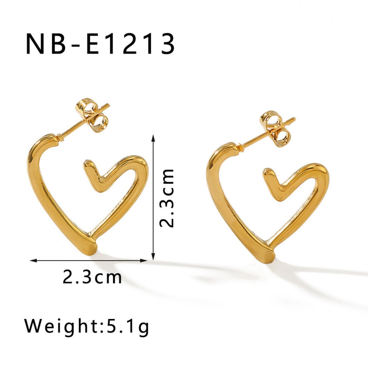 Heart Hoop Golden Earring