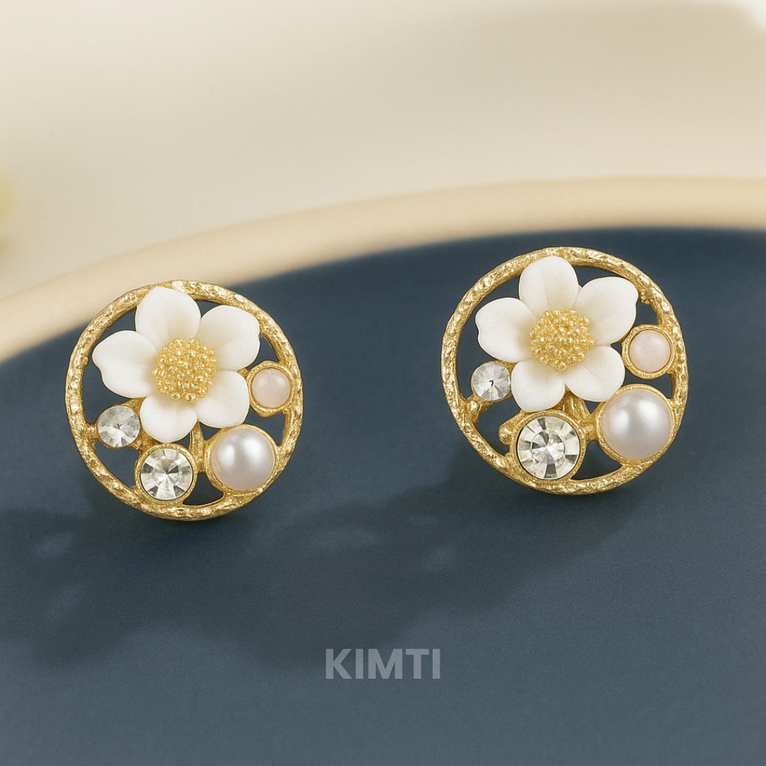 White Celeste Stud Earring