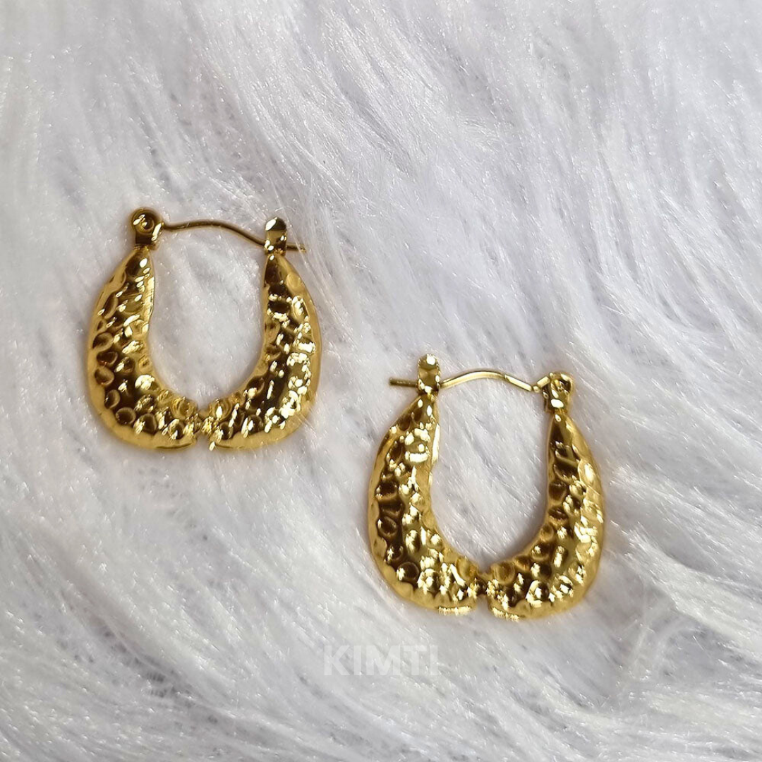 Gold Plated Dangler Hoops Anti Tarnish Earrings