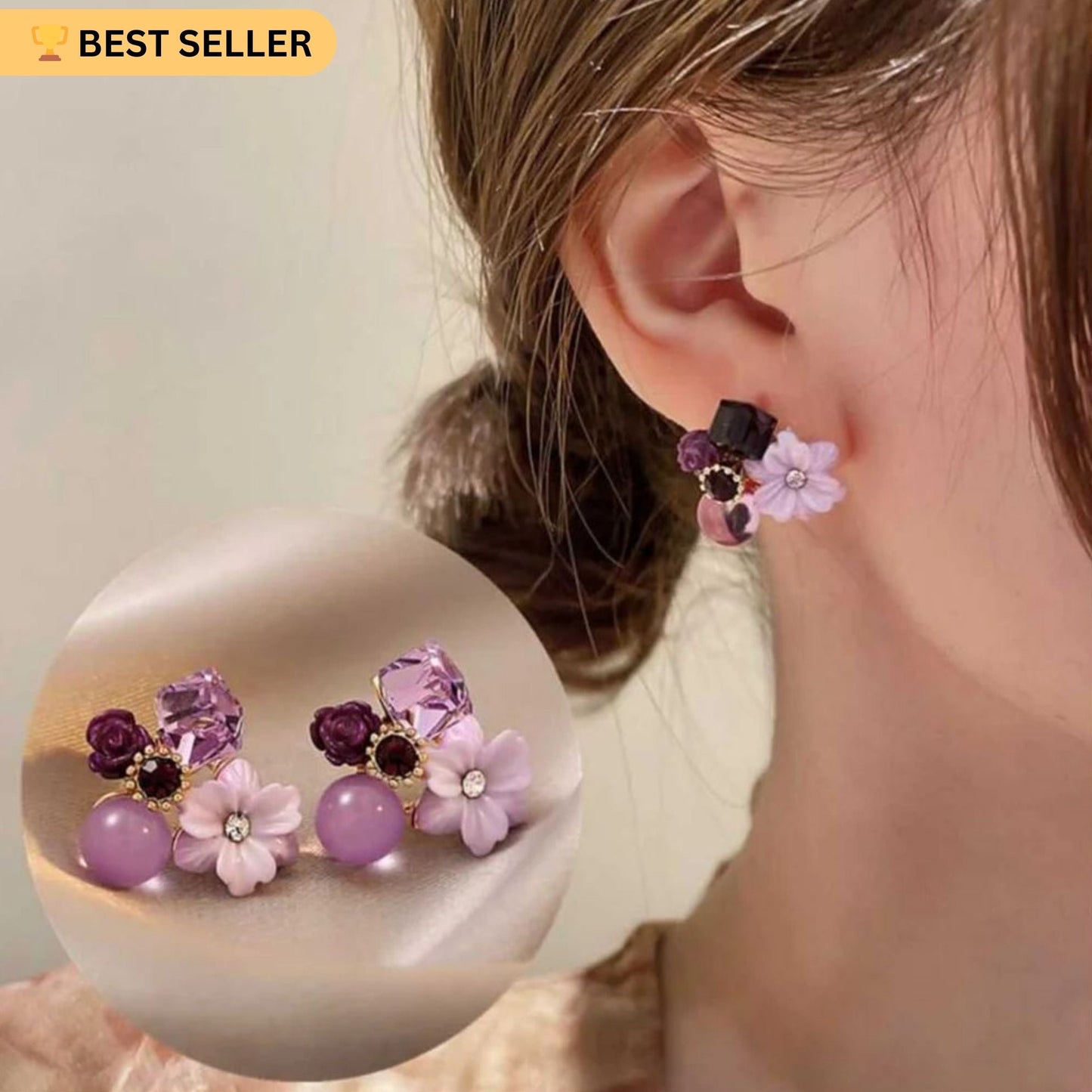 The Crown Purple Stud Earring — Buy Any 5 for Rs. 599