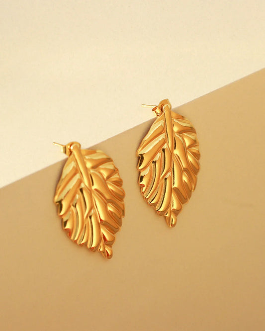 Laurisse 18K Gold Plated Sculpted Studs