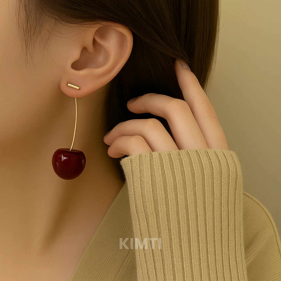 Cherry Blossom Red Drop Earring - Buy Any 5 for Rs. 599