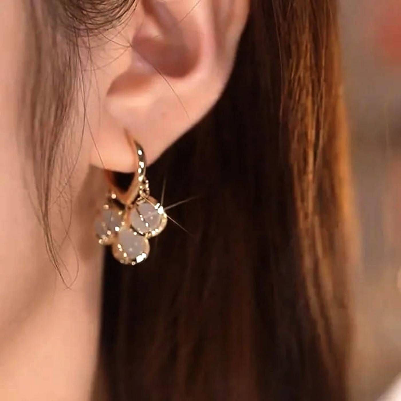 Glacial Glamour Golden HoopEarring
