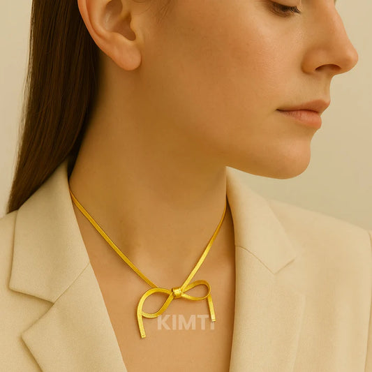 Anti Tarnish Bow Necklace