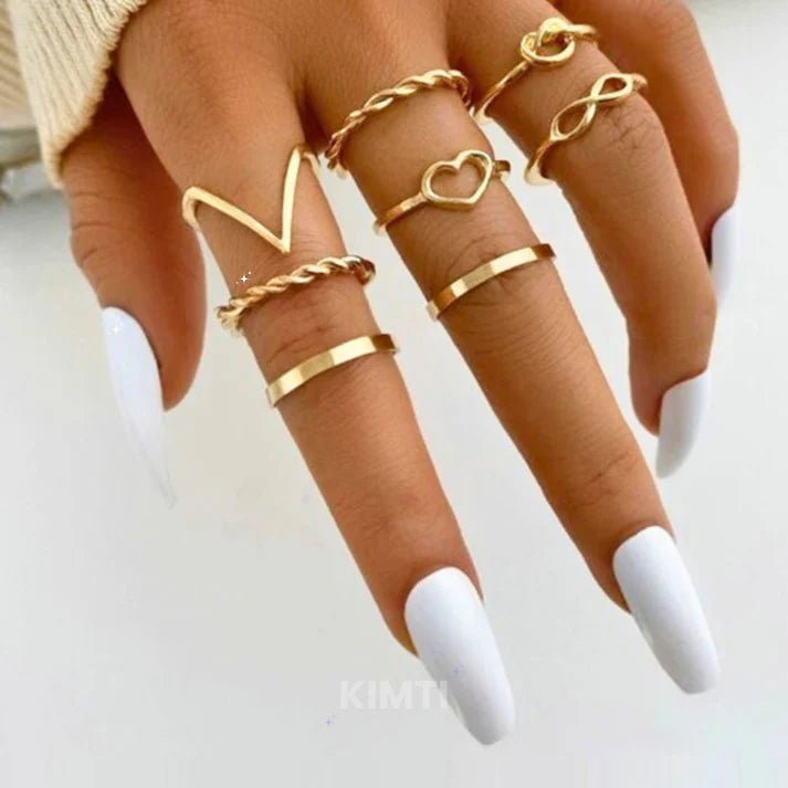 Set Of 9 Stackable Finger Ring