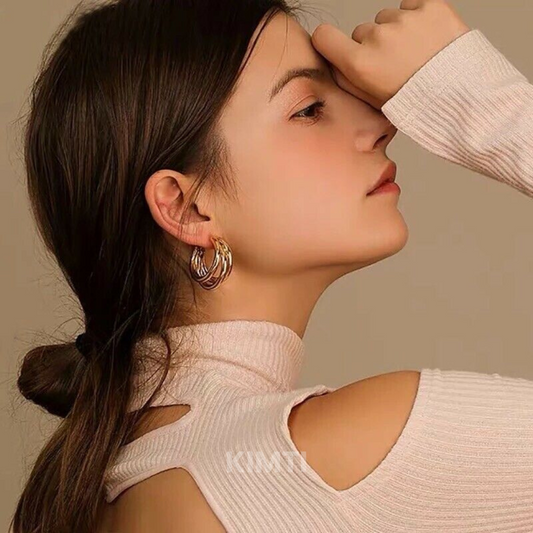 Turn Him On Golden Hoops Earring — Buy Any 5 for Rs. 599