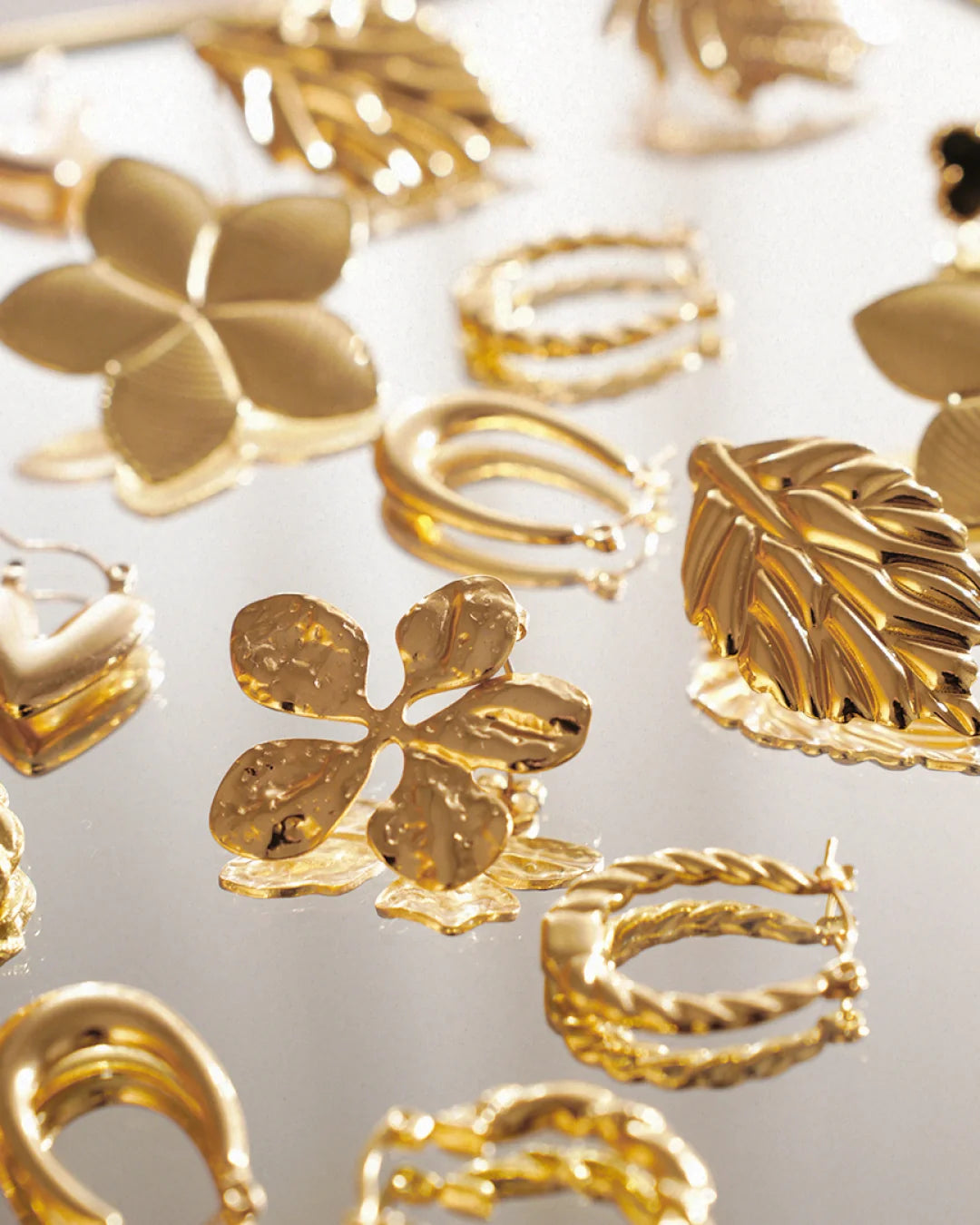 Oranthis 18K Gold Plated Sculpted Studs