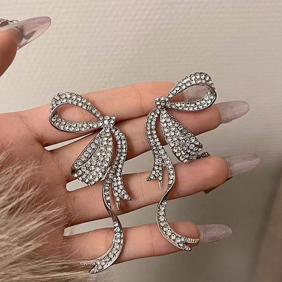 Silver Butterfly Drop Earring