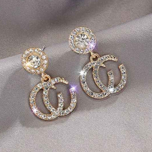 Golden Glitter Drop Earring