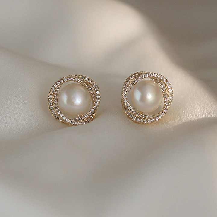 Uplifting Glow White Stud Earring