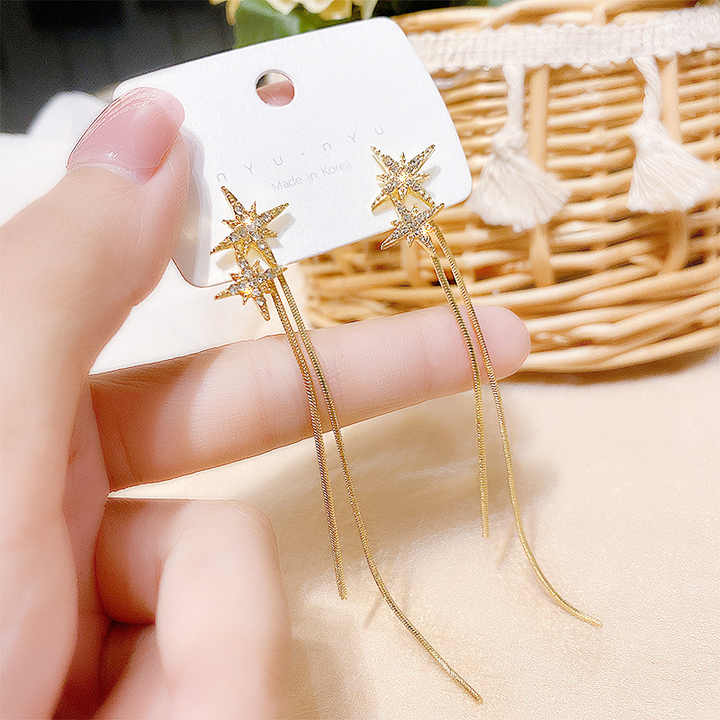Dazzling Gold Dangler Earring