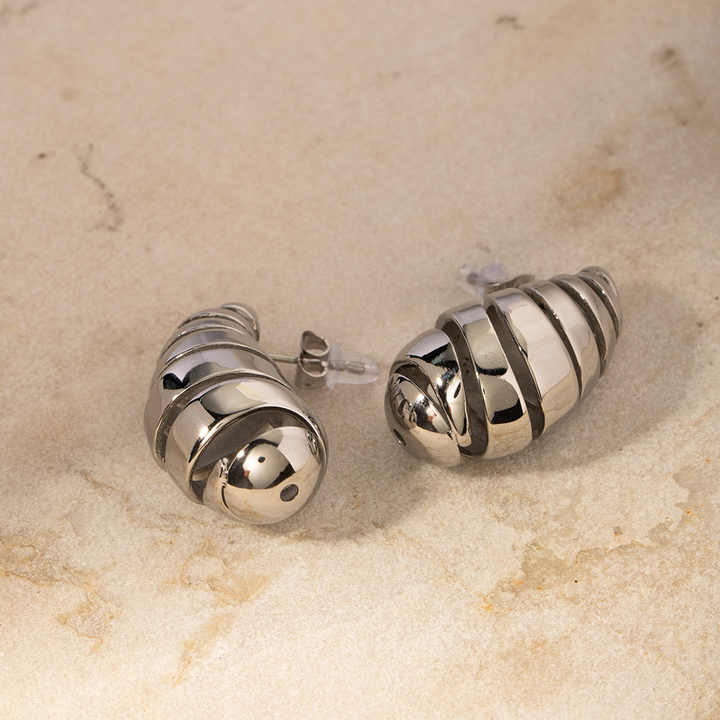Silver Teardrop Stud Earring
