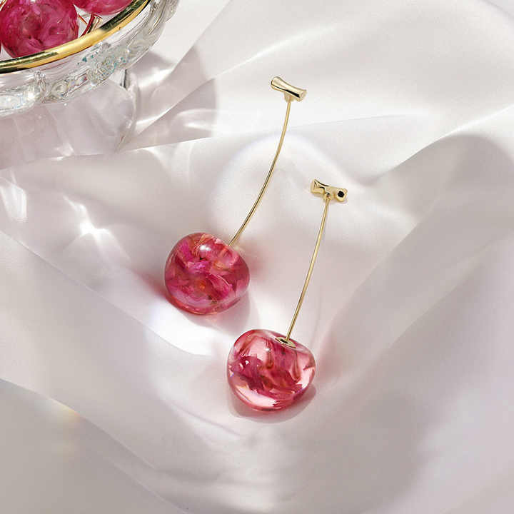 Red Cute Cherry Dangler Earring