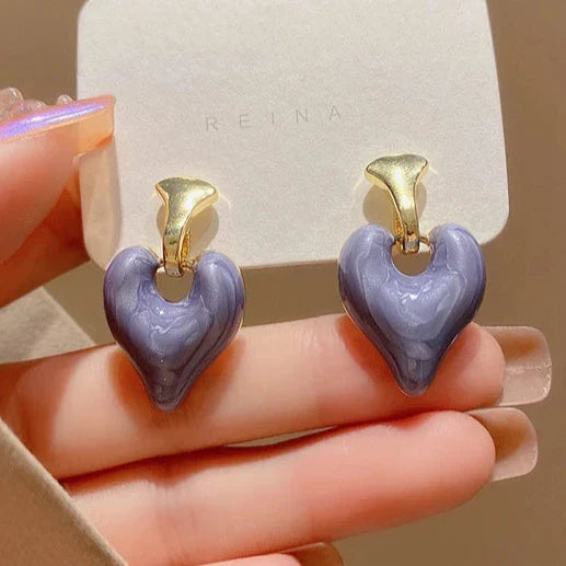 My Heart Will Go On Purple Stud Earring