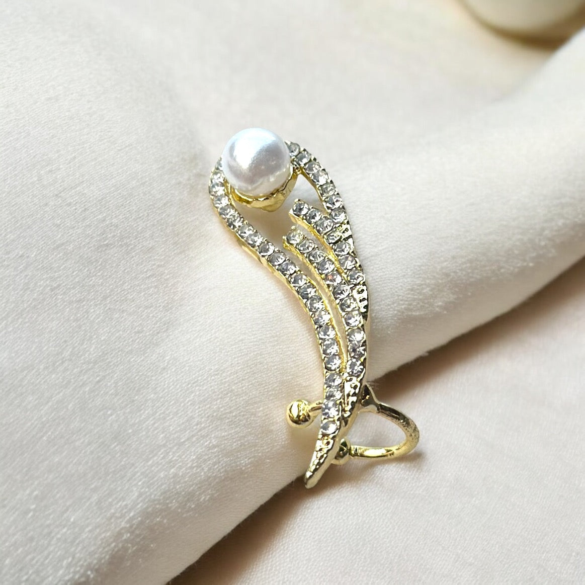 Gold Pearl-Beaded Studs Earring - Only One Side