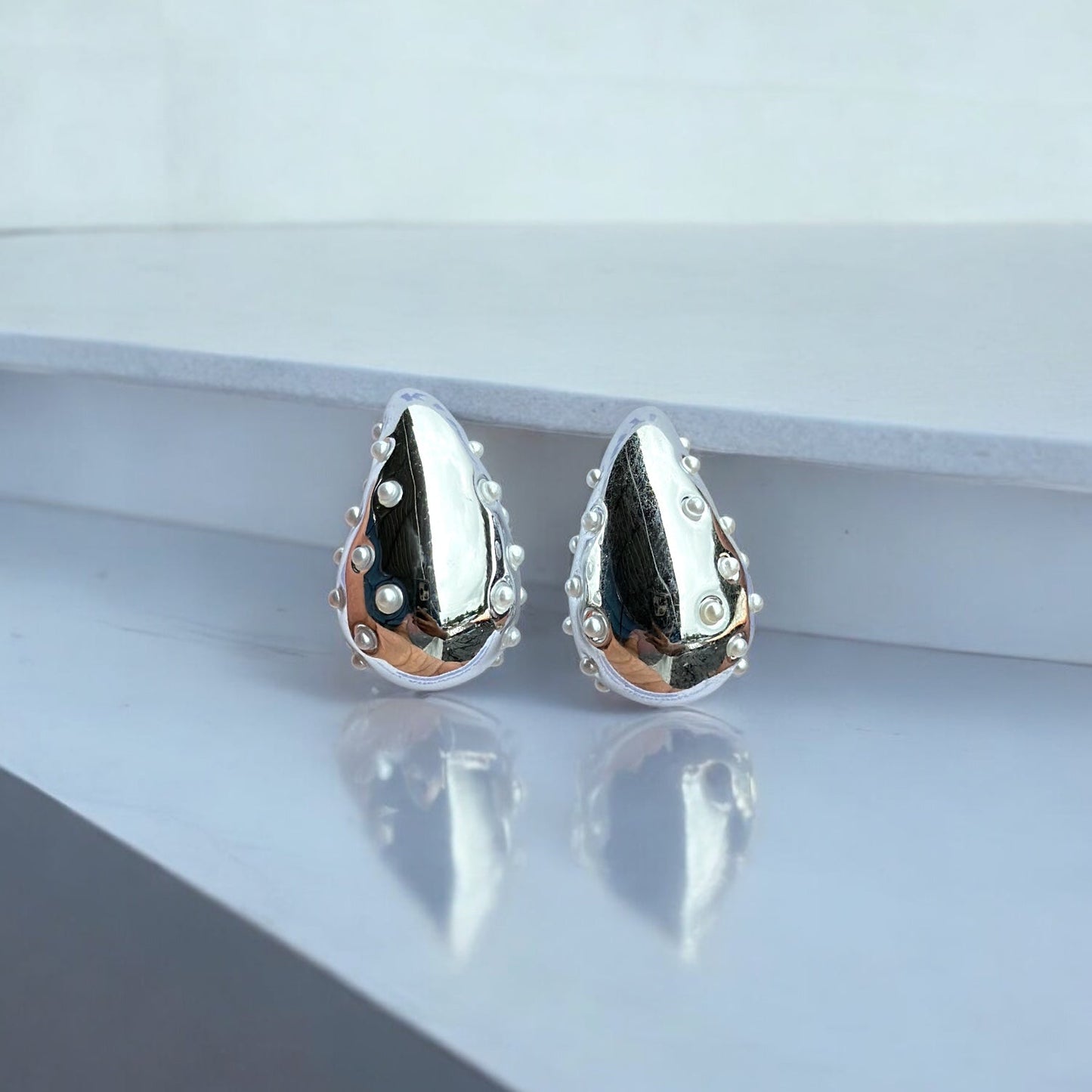 Silver Drop Stud Earring