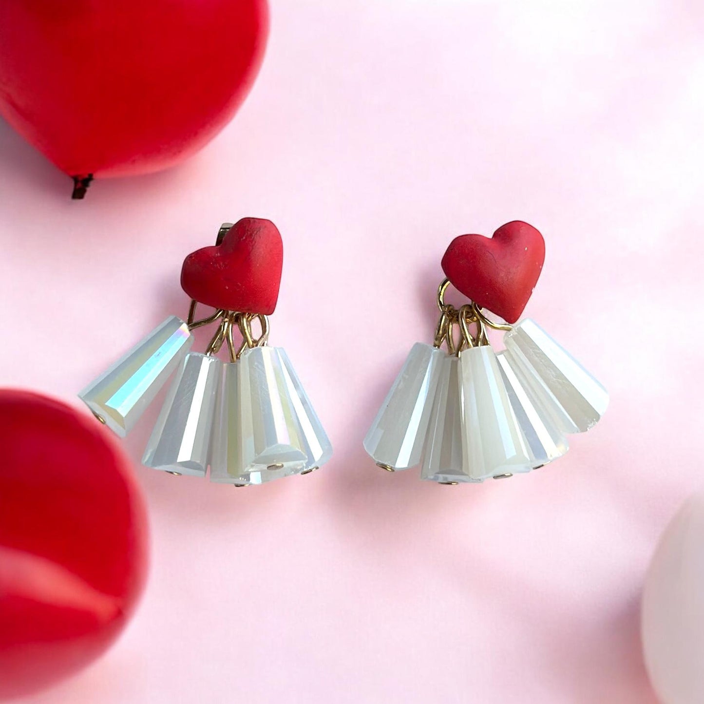 Red Heart Studs Earring
