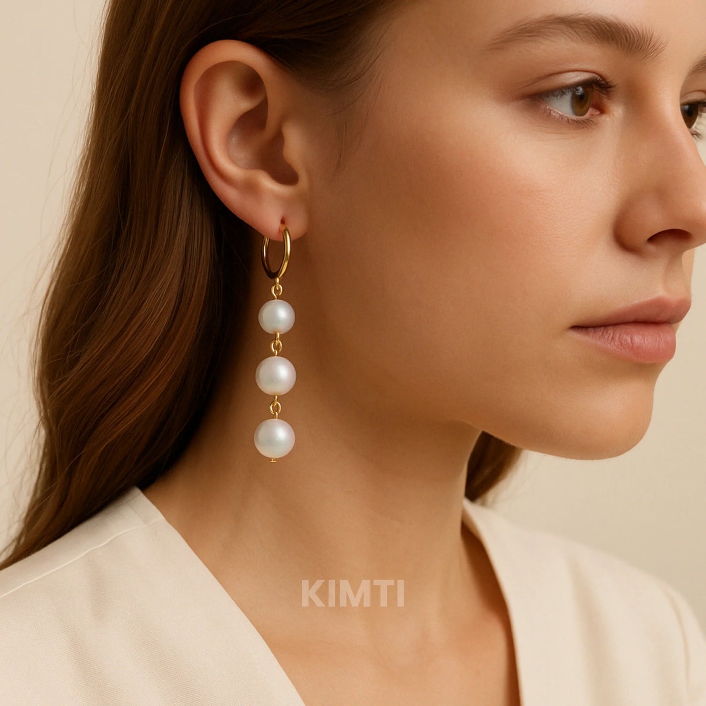 White Pearl Drop Dangler Earring