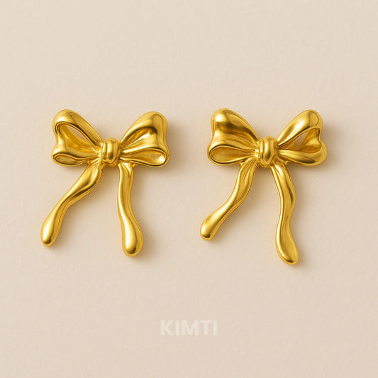 Big Bow Model Ring - Anti-Tarnish Earring