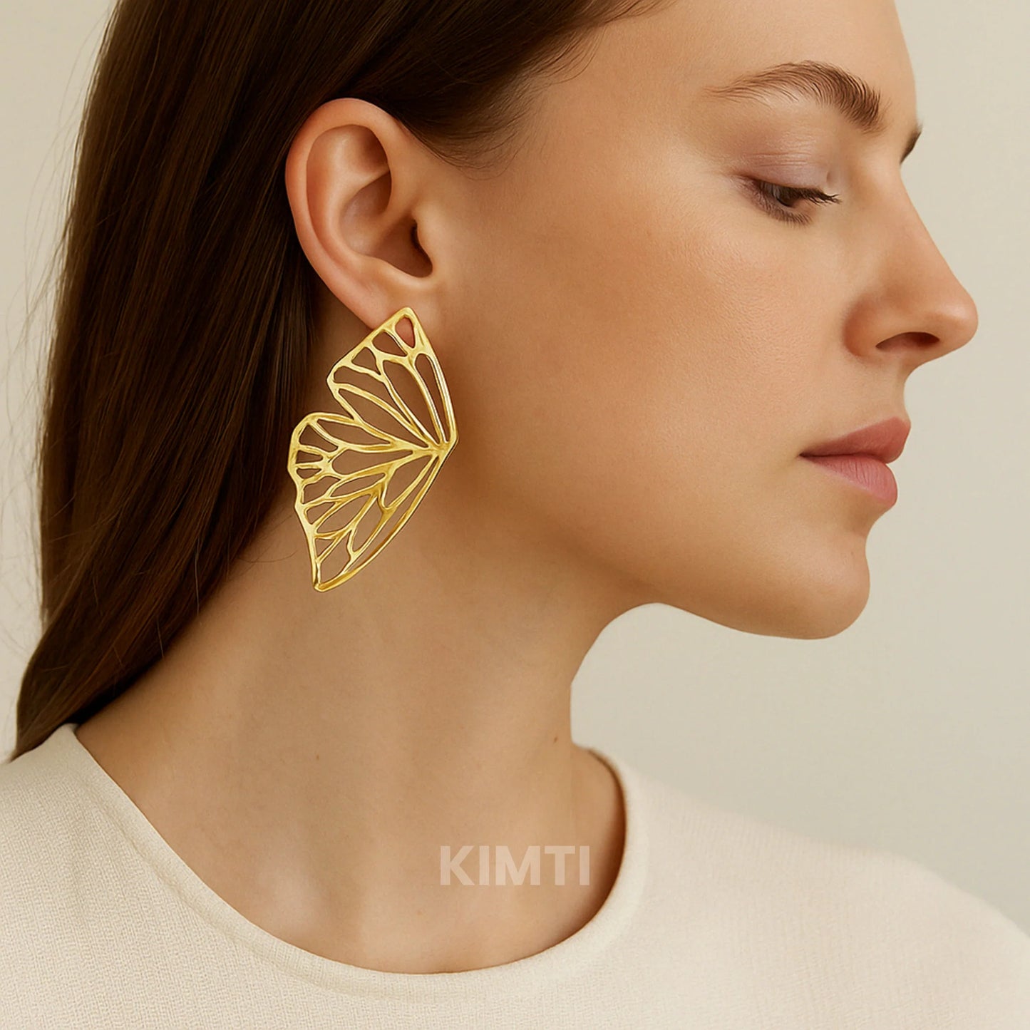 Butterfly Kiss Golden Drop Earring — Buy Any 5 for Rs. 599