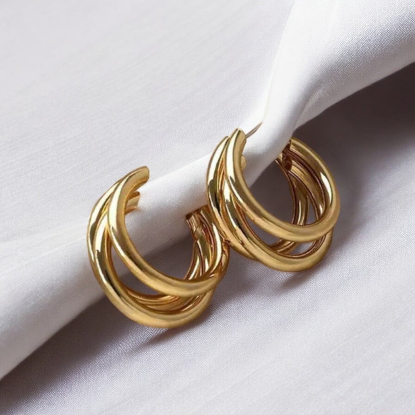 Turn Him On Golden Hoops Earring — Buy Any 5 for Rs. 599