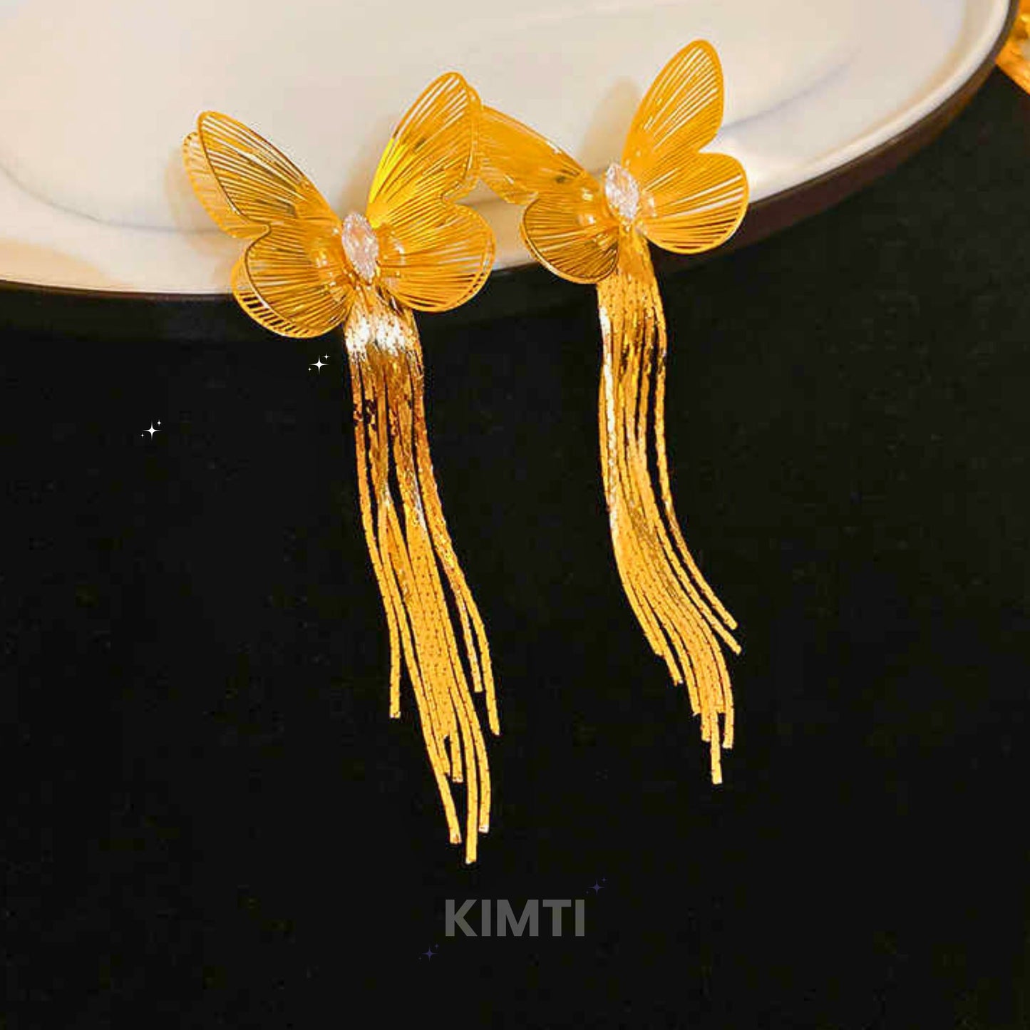 Golden Butterfly Dangler Earring