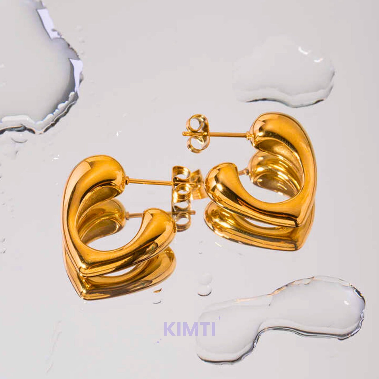 Rose Gold Heart Hoop Earring