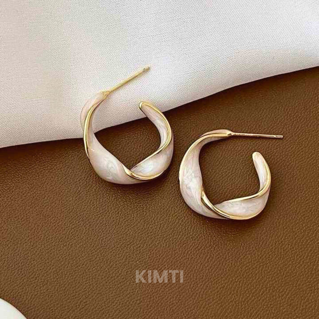 White Twisted Hoops Earring — Buy Any 5 for Rs. 599