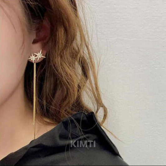 Dazzling Gold Dangler Earring