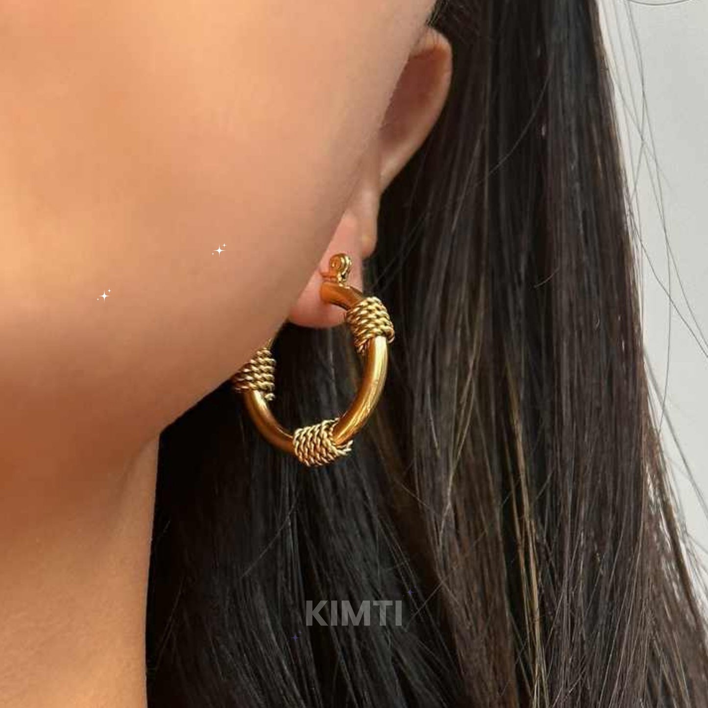 Golden Toned Hoops Earring