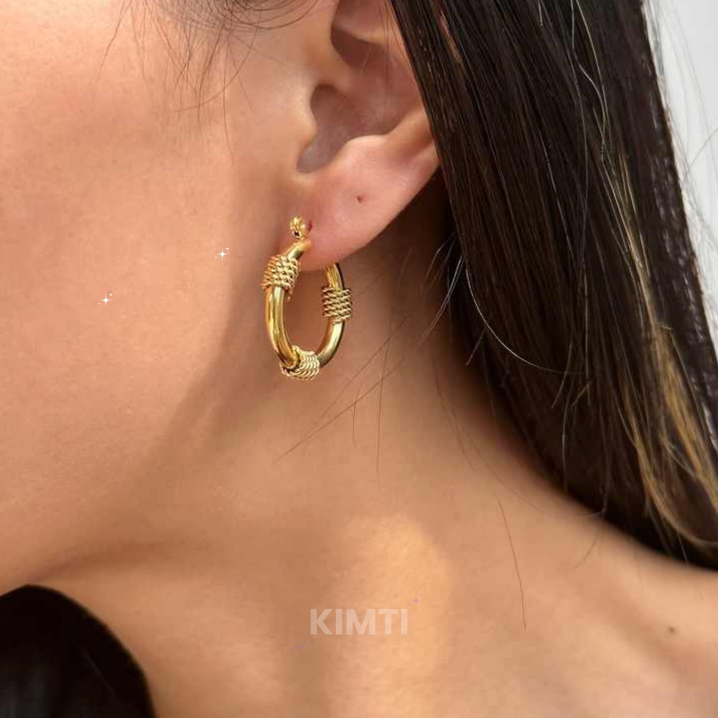 Golden Toned Hoops Earring