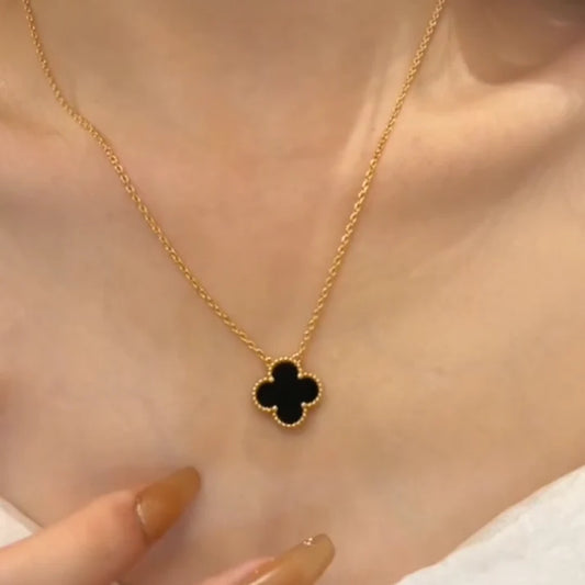 2 in 1 Black and White Anti Tarnish Flower Necklace