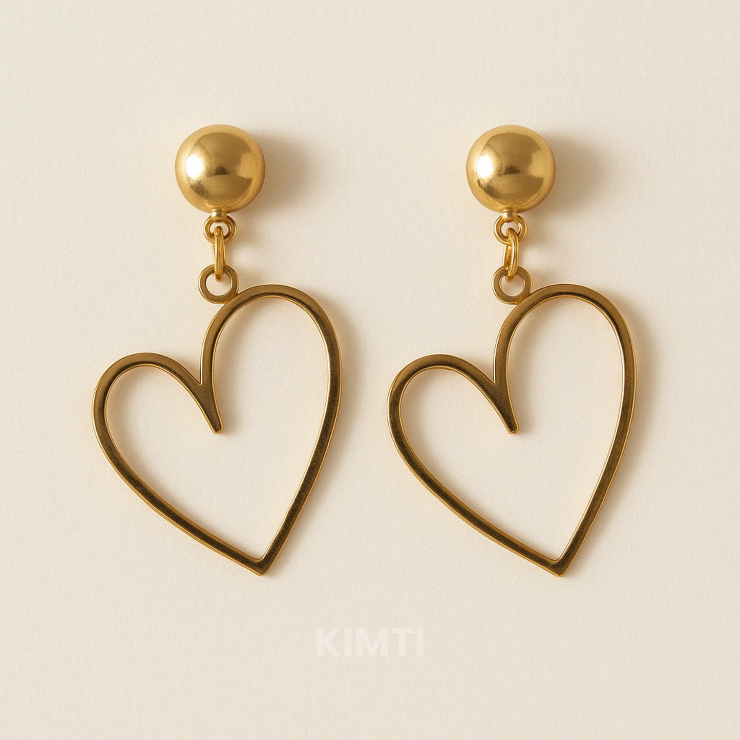 Rose Gold Heart Drop Earring