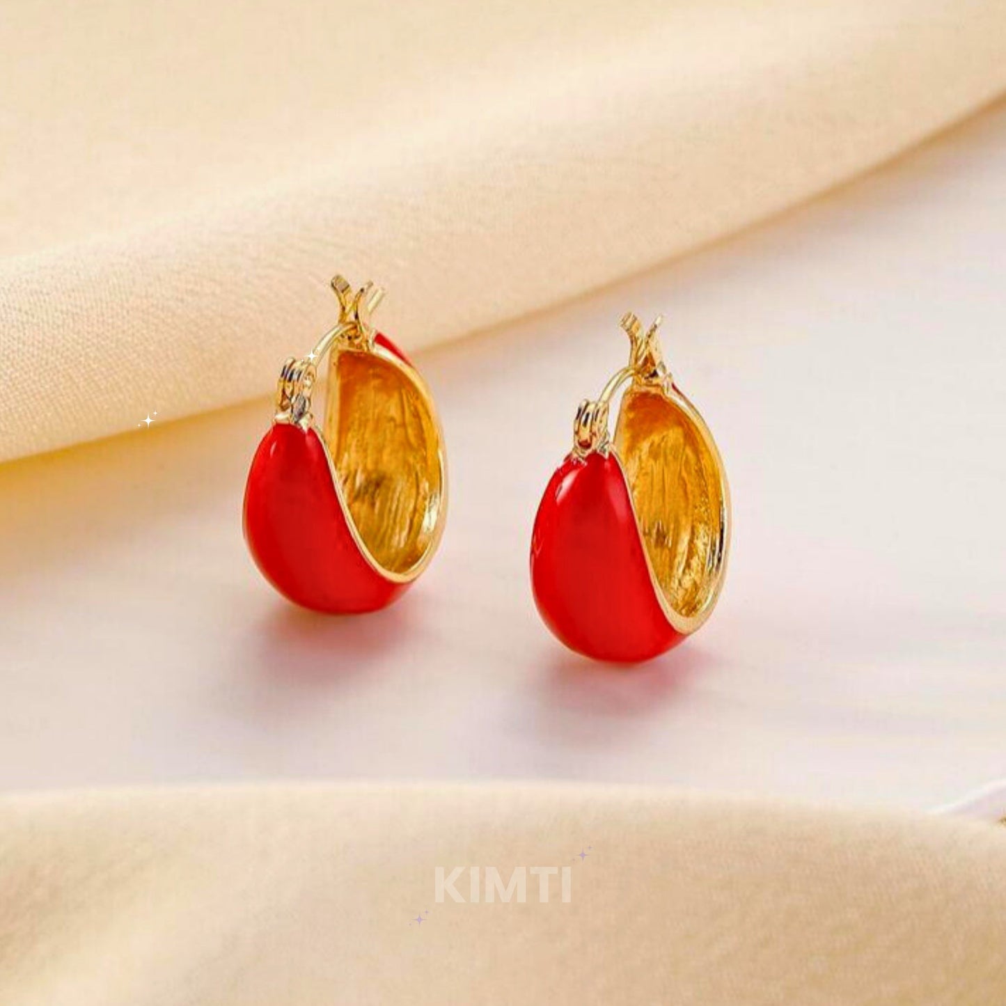 Red Hoop Earring