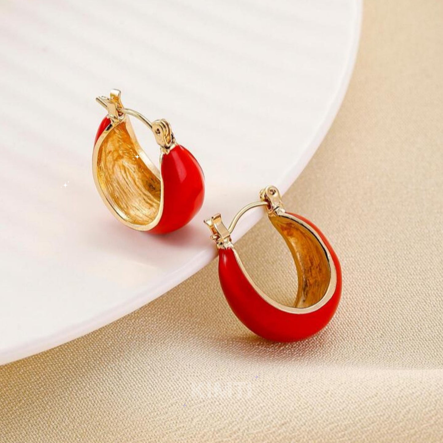 Red Hoop Earring