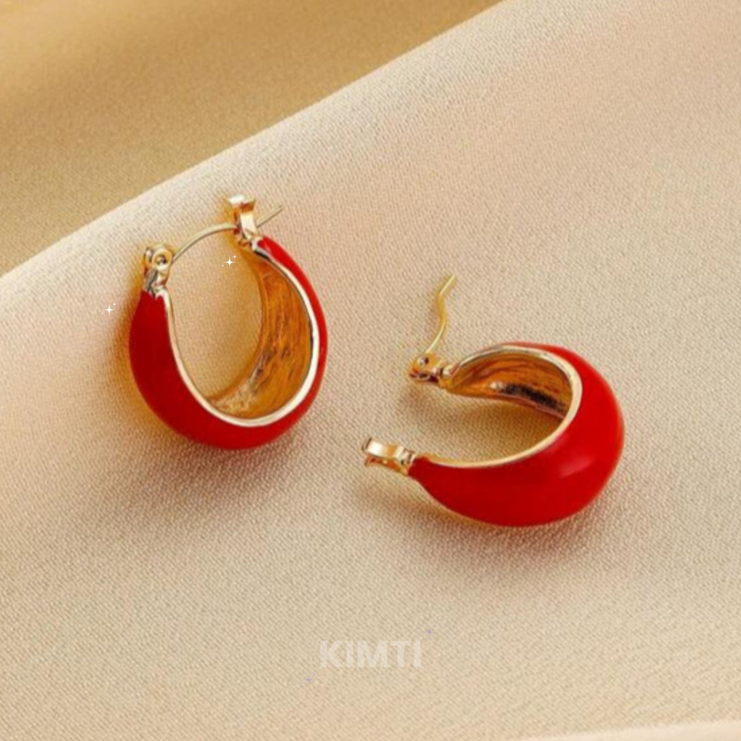 Red Hoop Earring