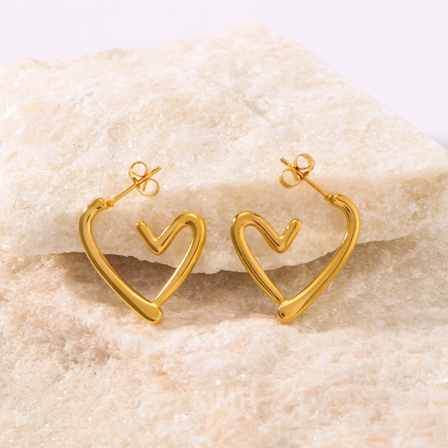 Heart Hoop Golden Earring