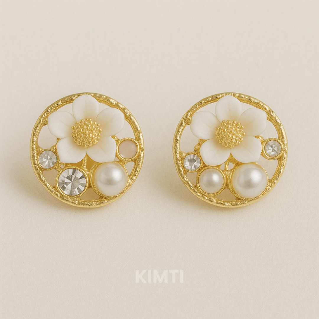 White Celeste Stud Earring