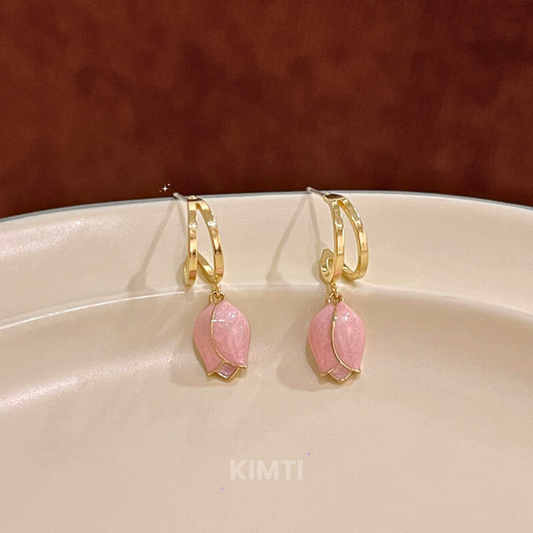 Tulip Drops Pink Drop Earring