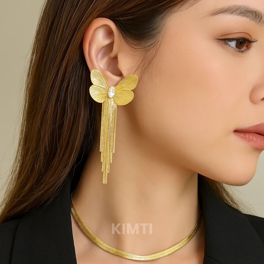 Golden Butterfly Dangler Earring