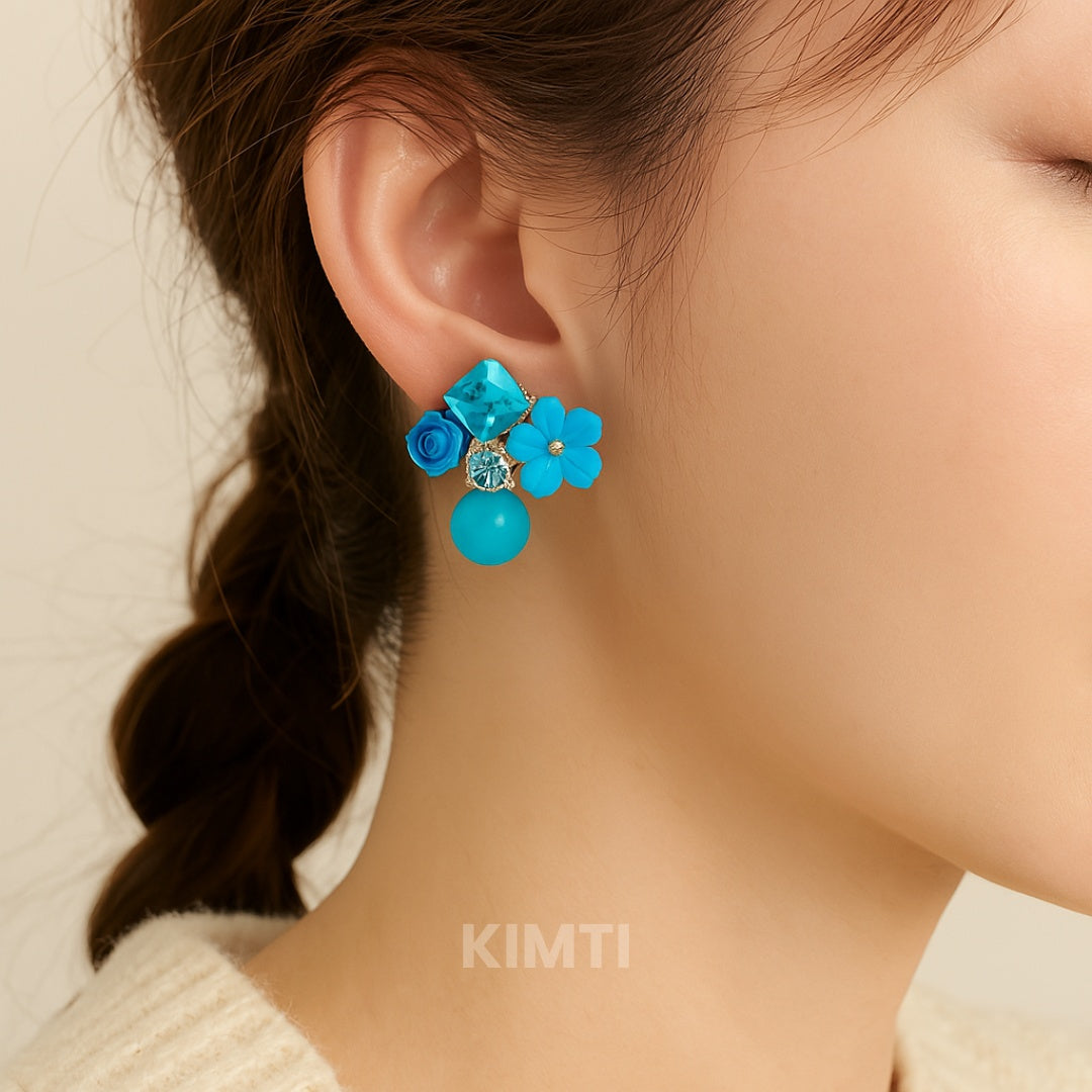 Blue  Pleasure Charms Stud Earring