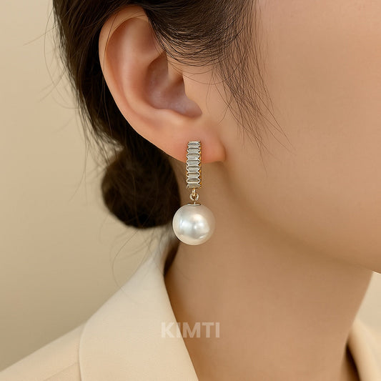 Business Classic White Earring