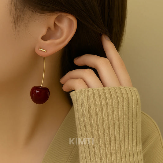 Cherry Blossom Red Drop Earring - Buy Any 5 for Rs. 599