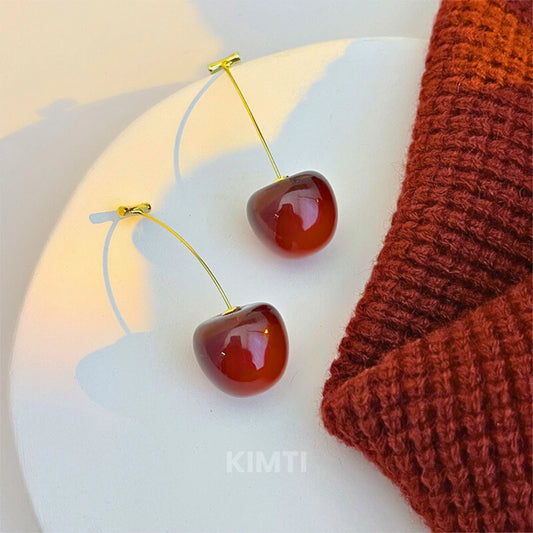 Cherry Blossom Red Drop Earring - Buy Any 5 for Rs. 599