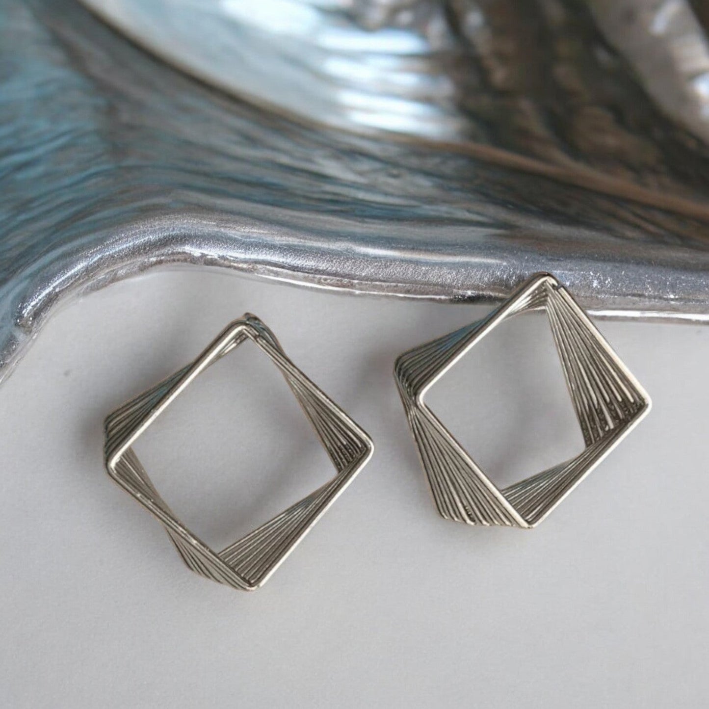 Illusion Diamond Silver Hoops Earring — Buy Any 5 for Rs. 599